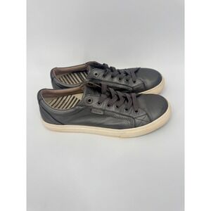 Taos Plim Soul Lux Leather Sneakers Gray Comfort Walking Shoes Women's 9.5